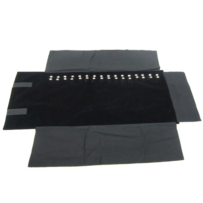 20 Buckles Necklace Storage Bag Jewelry Nylon Roll Organizer Bag Velvet Bracelet Carrying Display Holder Jewelry Business Pouch