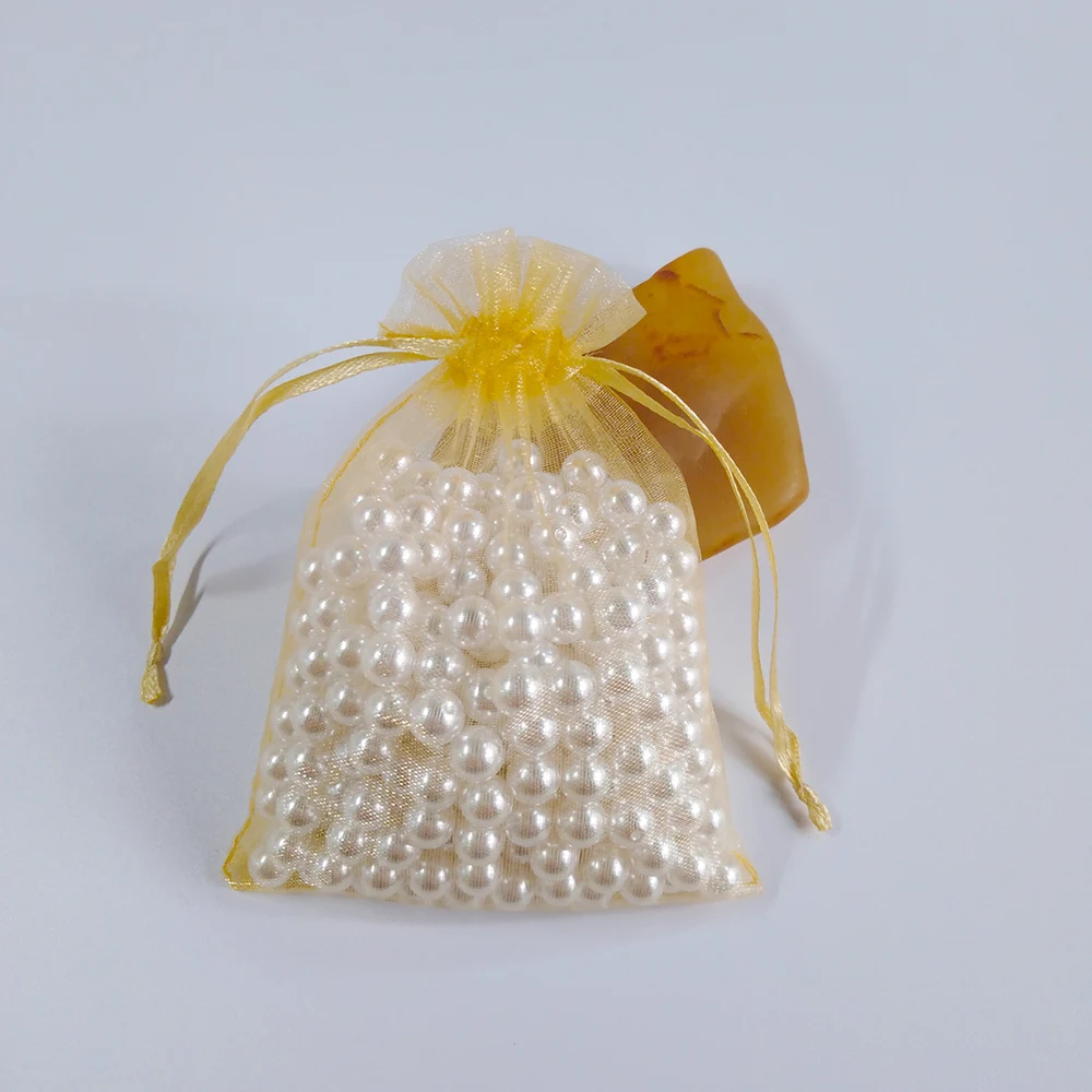 100pcs 7x9 9x12 10x15 13x18 15x20 17x23cm Gold Organza Bag Jewelry Gift Bags Pouch Jewelry Packaging Bags Jewellery Bag Pouches