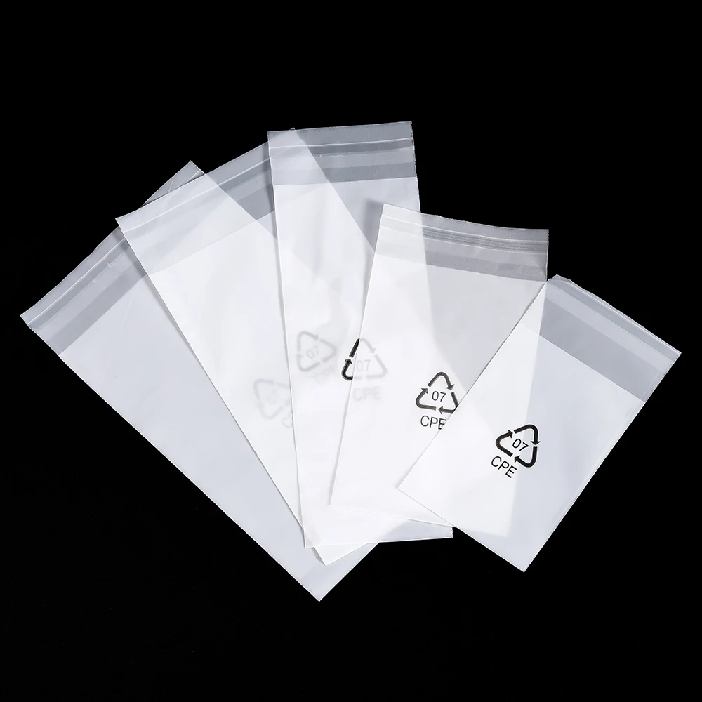 50pcs/Lot CPE Frosted Bags Jewelry Package Plastic Bag for Earrings Necklace Bracelet Beads Jewelry Organizer Display Packaging