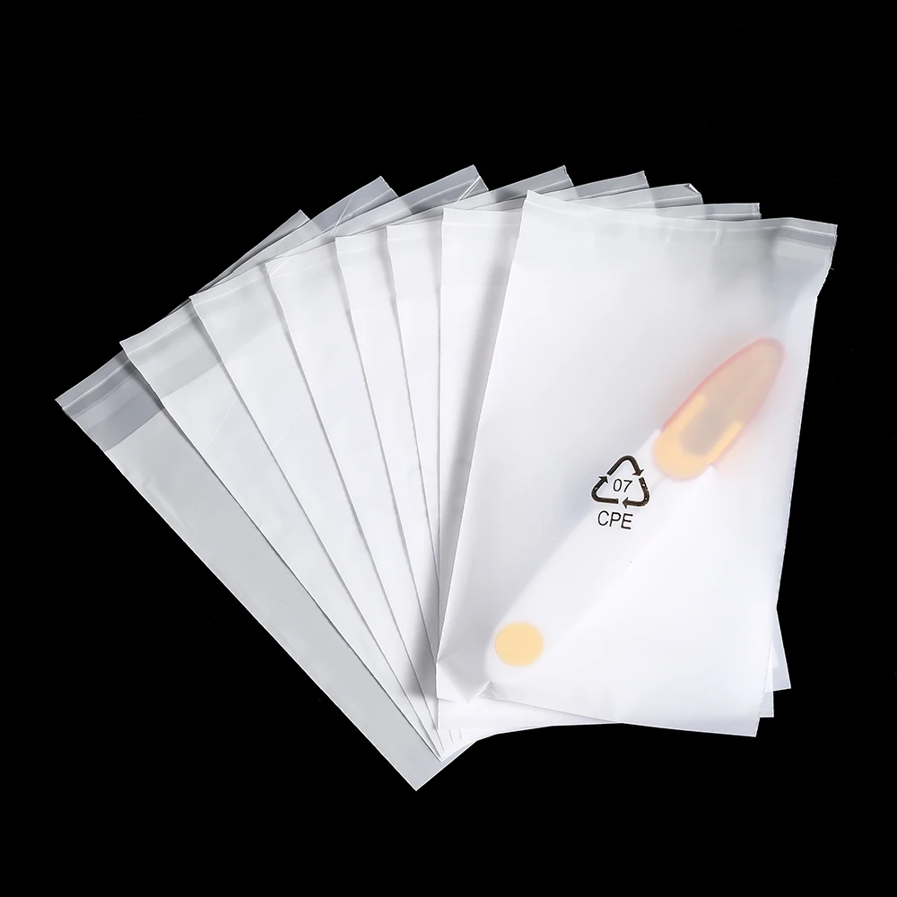 50pcs/Lot CPE Frosted Bags Jewelry Package Plastic Bag for Earrings Necklace Bracelet Beads Jewelry Organizer Display Packaging