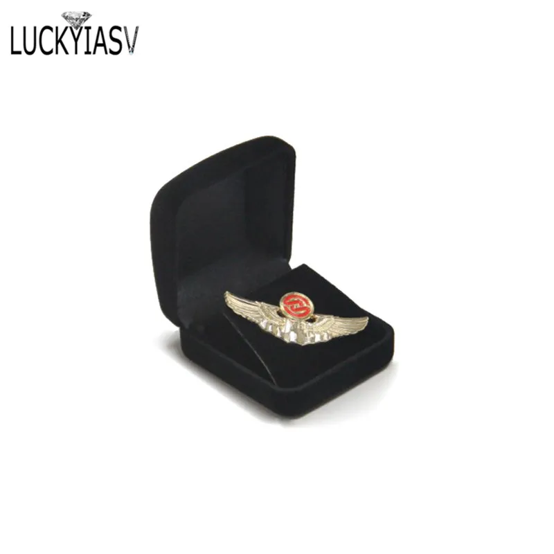 Wholesale Medals Commemorative Coins Pins Merit Badge Display Jewellery Gift Storage Boxes Black Velvet Carrying Case Organizer