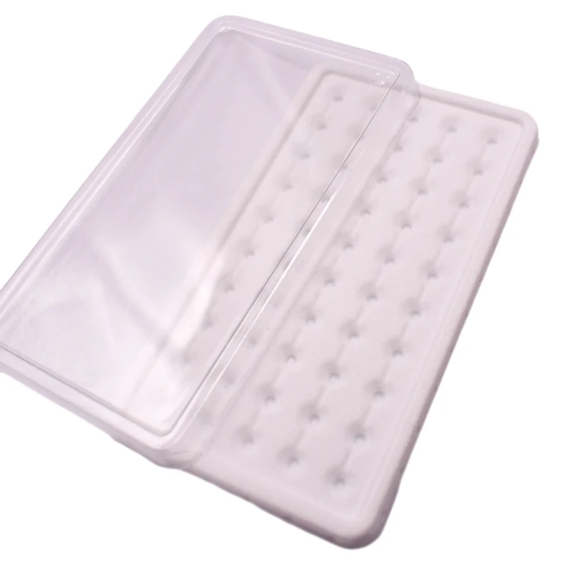 Elegant 50 Grids Diamond Storage Box Display Tray with Clear Lid Suitable for Jewelry Display