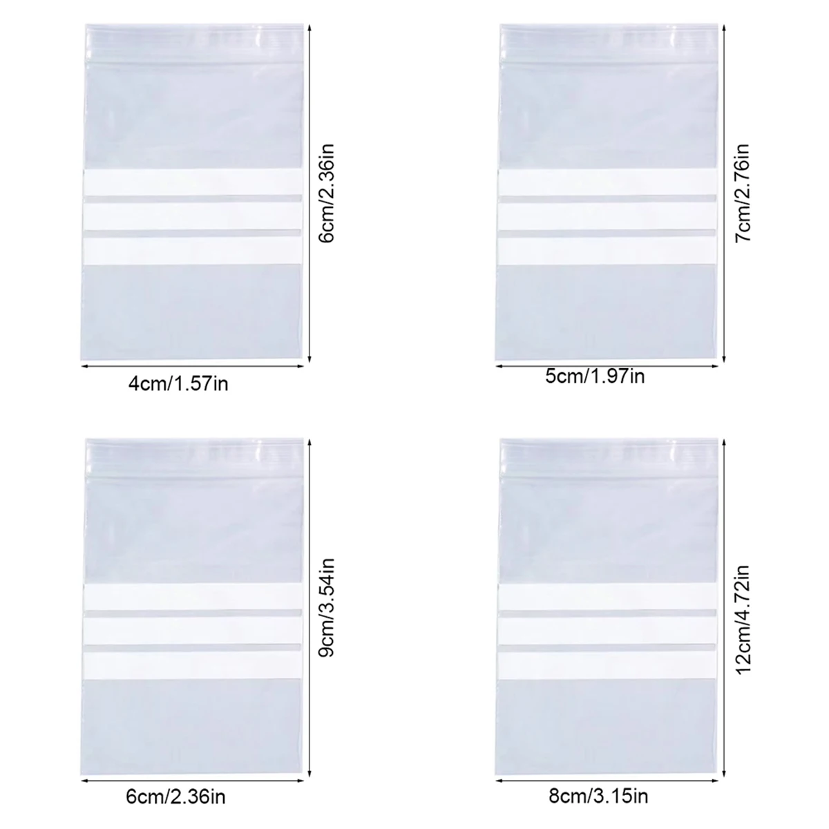 100pcs/lot Glued Stone Sealing Bag Clear Plastic Writable Jewelry Making Bead Gem Storage Reclosable Self Sealing Accessories