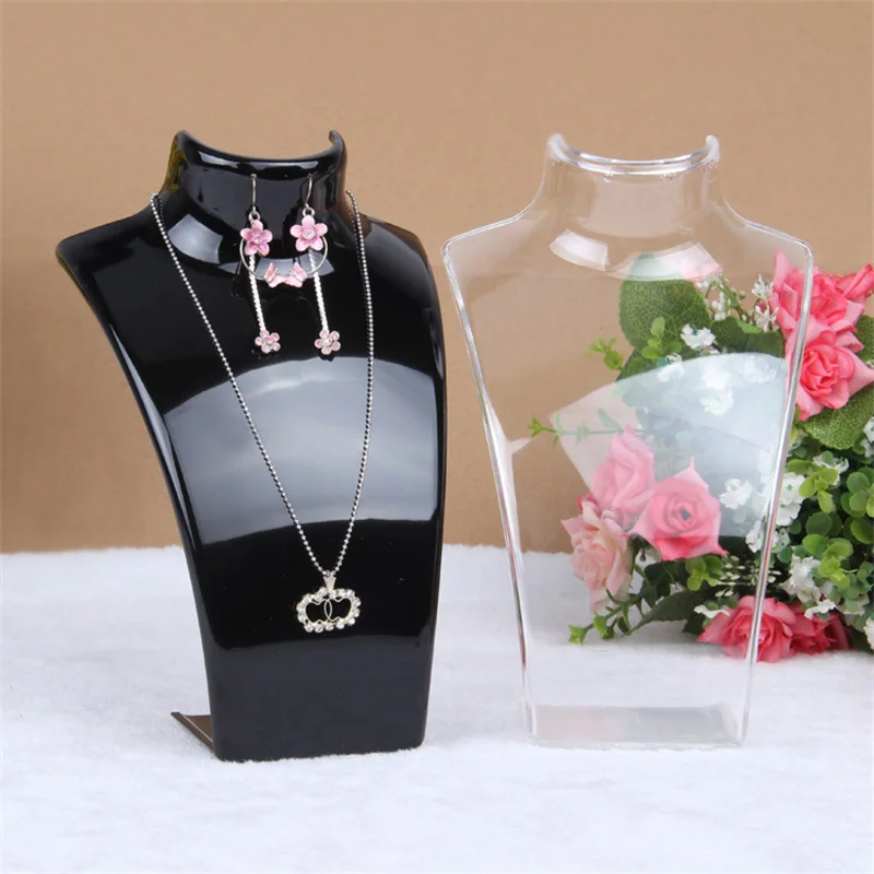 Plastic Mannequin Necklace Display Bust Stand Holder Jewellry Mannequin Bust Rack for Necklaces Pendant Earrings Display Shelf