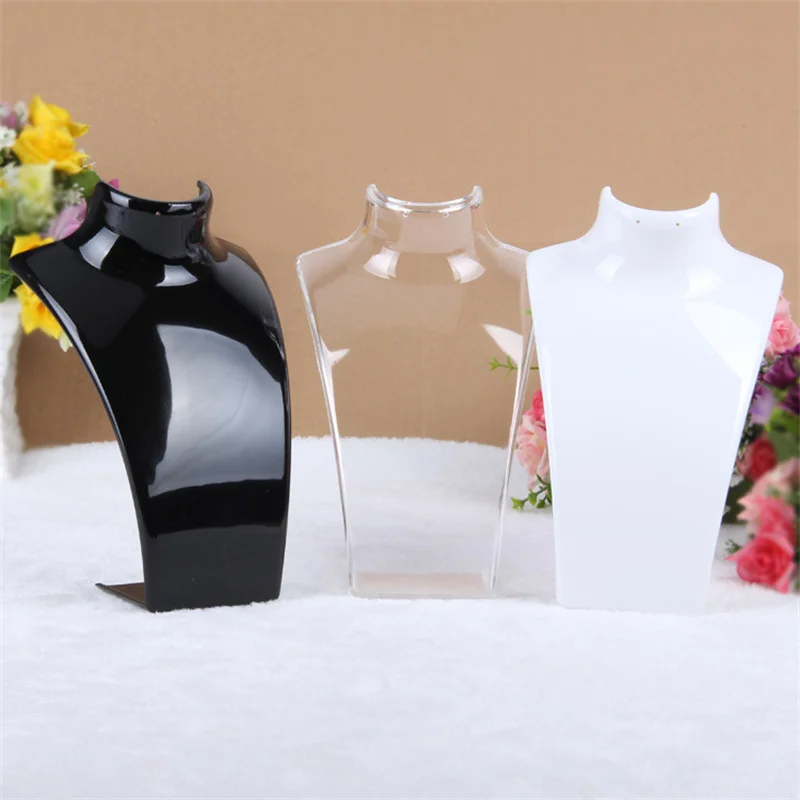 Plastic Mannequin Necklace Display Bust Stand Holder Jewellry Mannequin Bust Rack for Necklaces Pendant Earrings Display Shelf
