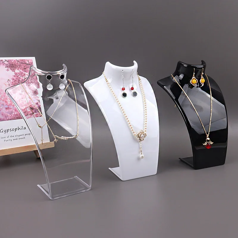 Plastic Mannequin Necklace Display Bust Stand Holder Jewellry Mannequin Bust Rack for Necklaces Pendant Earrings Display Shelf