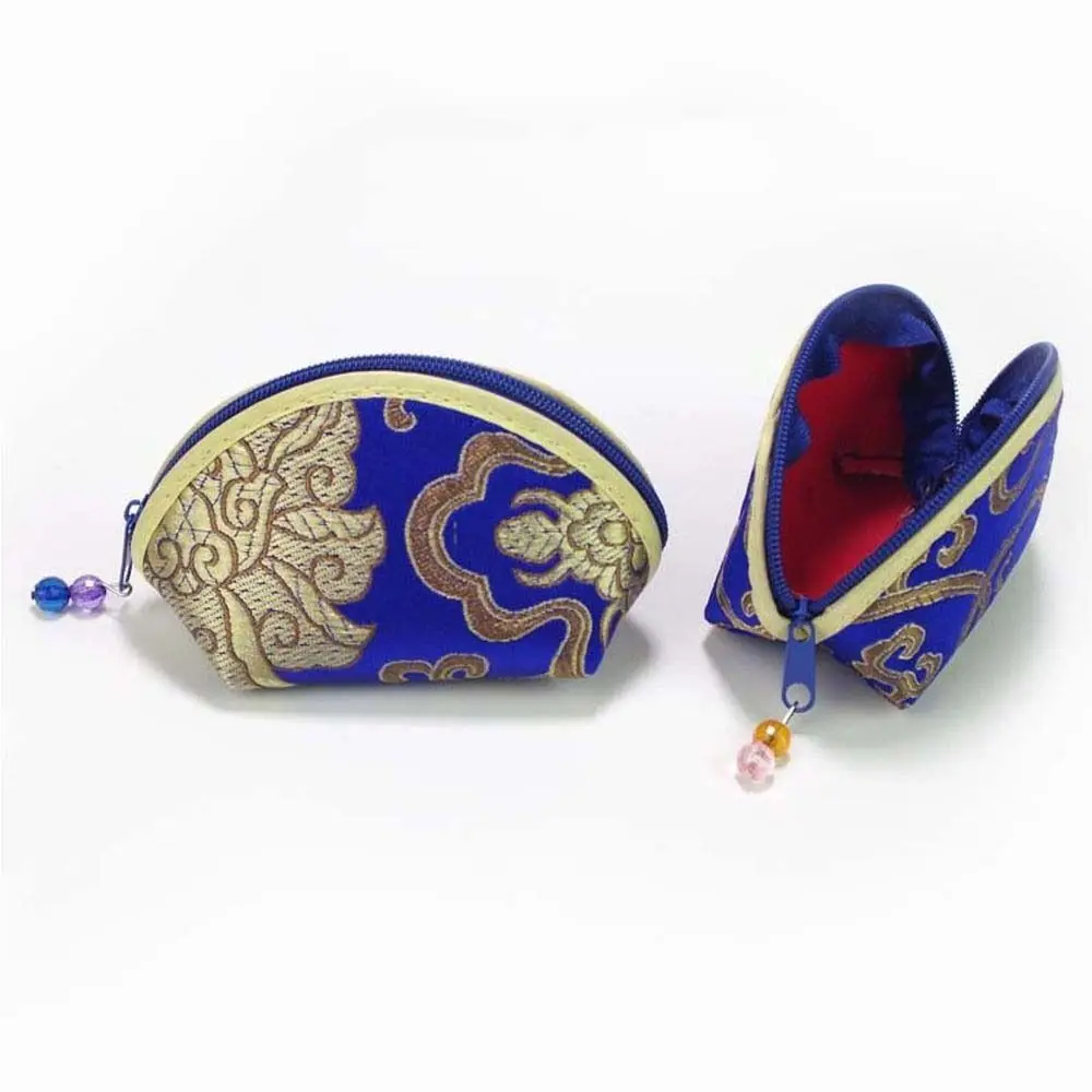 Chinese Style Purse Pouch Zip Women Jewelry Storage Bag Multi-color Embroidery Cloth Jewelry Pouch Jewelry Container