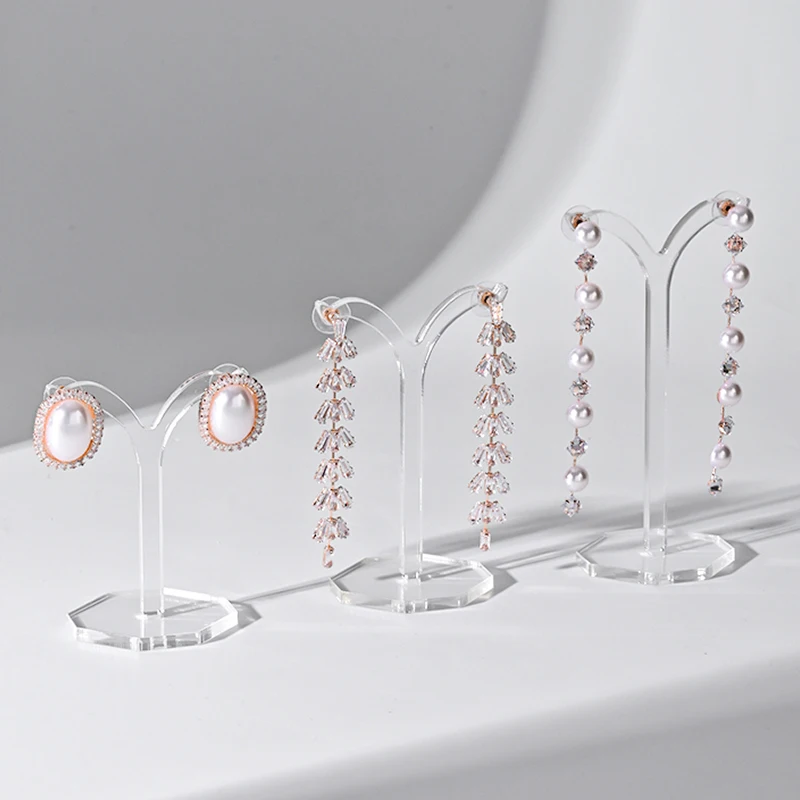 1pc Acrylic Clear Earrings Display Holder Acrylic Jewelry Display Stand Holder Y Shape Stud Earrings Drop Earrings Showcase