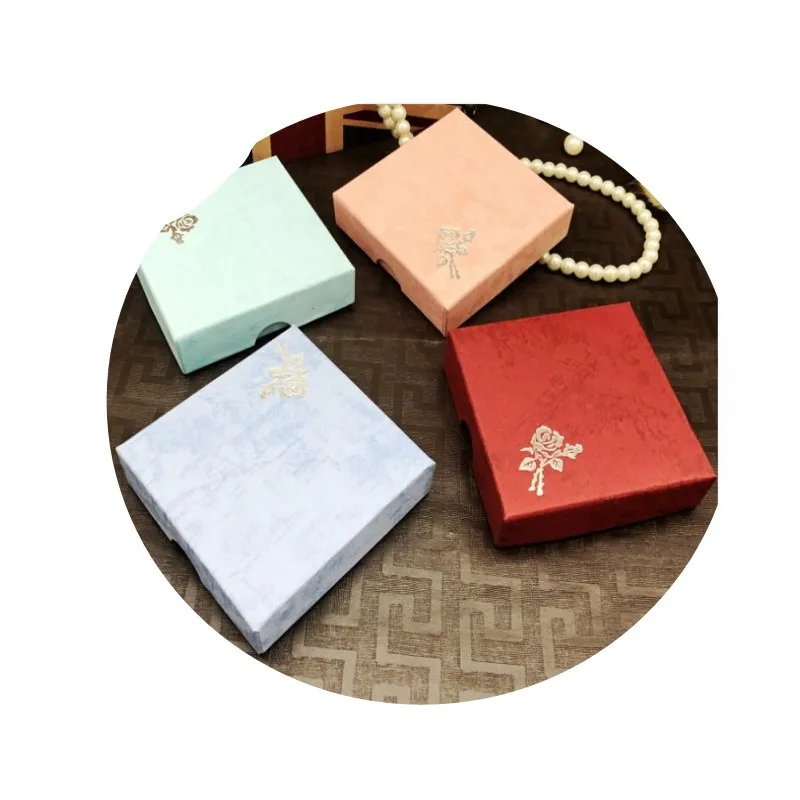 Square Jewelry Packaging Box Bracelet Necklace Cardboard Gift Organizer Case Women Pendant Storage Display Container 2022 NEW