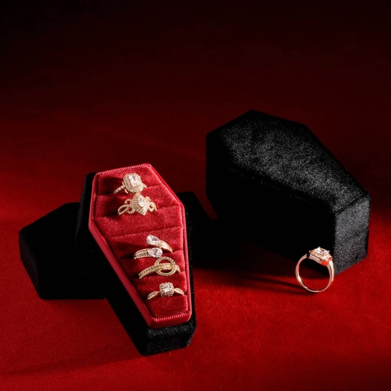 Portable Coffin Jewelry Box Lightweight Earrings Necklace Jewelry Display Box Gifts for Girls Women