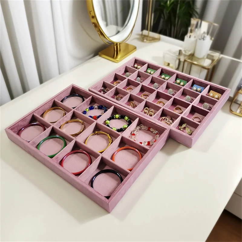 Lishi Velvet jewelry display tray ring stud earrings necklace pendants bracelet storage display tray counter display tray