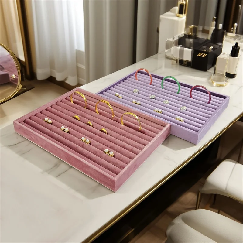 Lishi Velvet jewelry display tray ring stud earrings necklace pendants bracelet storage display tray counter display tray
