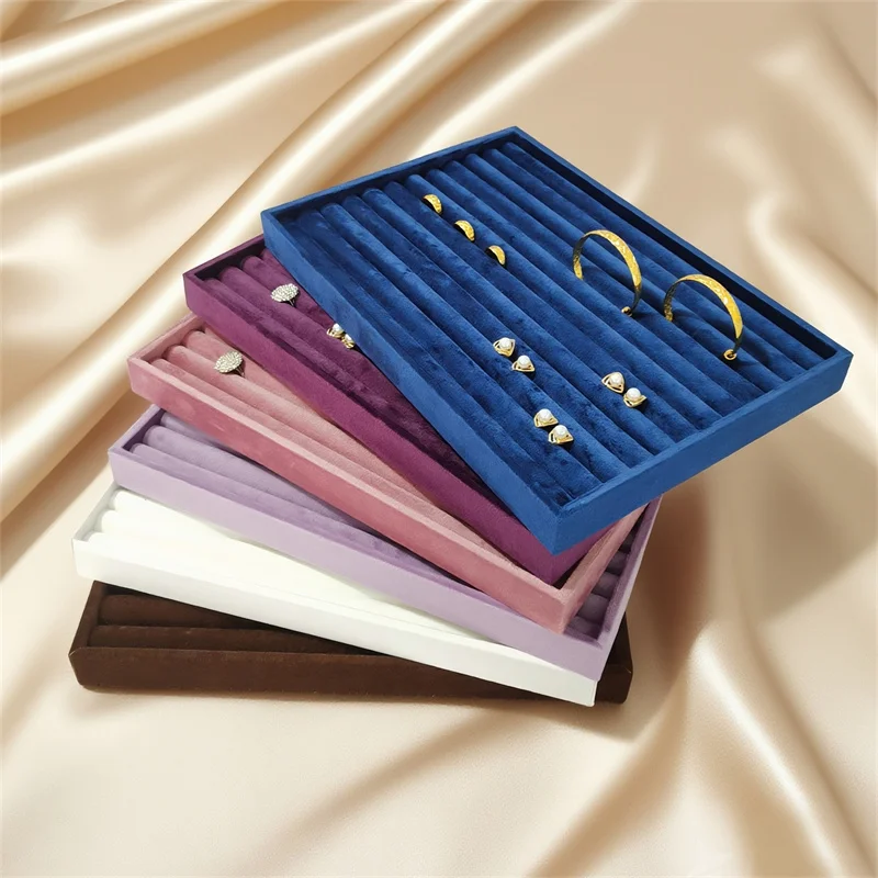 Lishi Velvet jewelry display tray ring stud earrings necklace pendants bracelet storage display tray counter display tray