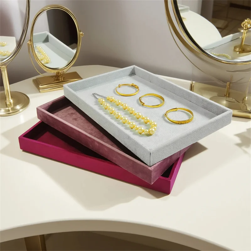 Lishi Velvet jewelry display tray ring stud earrings necklace pendants bracelet storage display tray counter display tray
