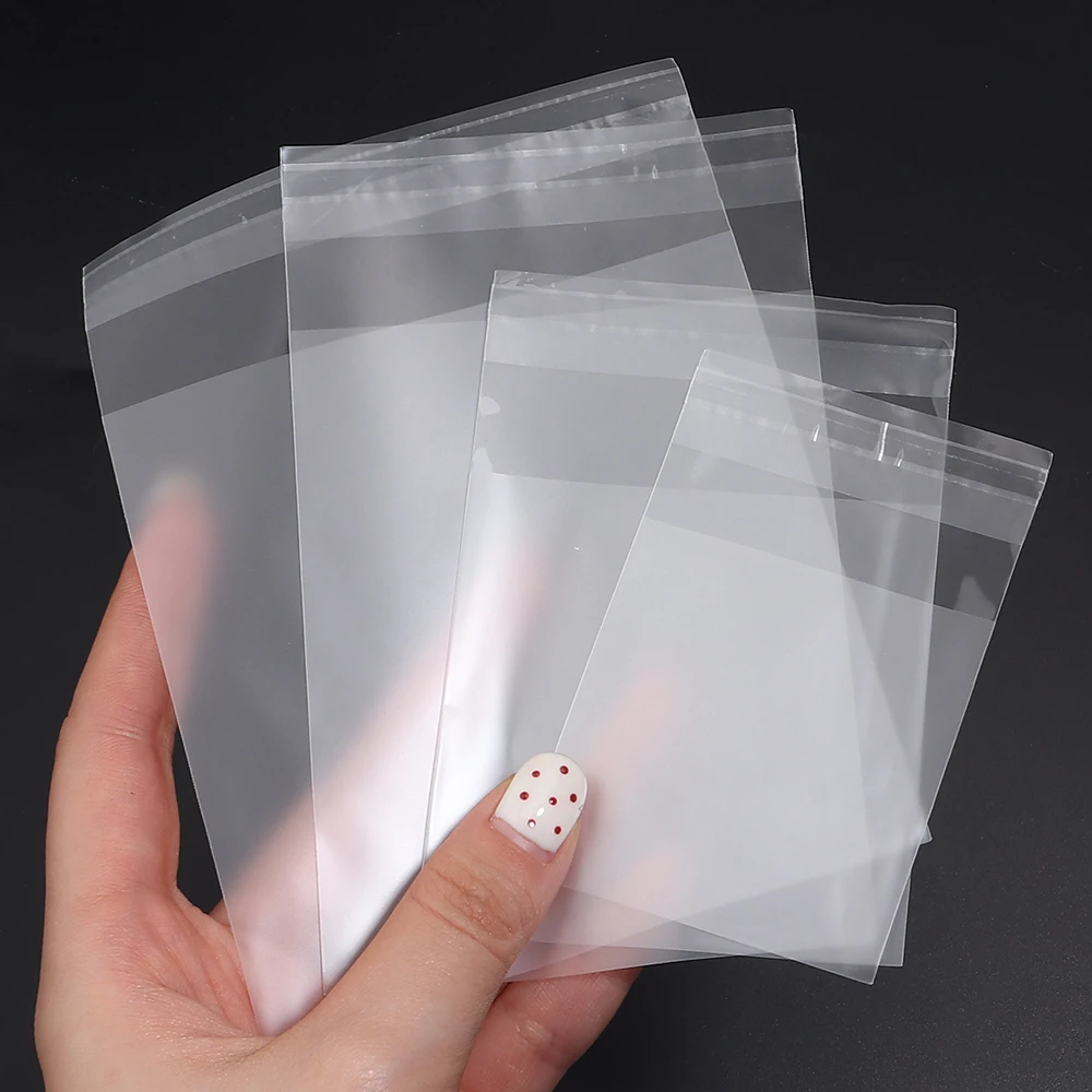 100pcs/lot Transparent Self Adhesive Seal Bags OPP Plastic Cellophane Bags Gifts Bag & Pouch Jewelry Packaging Cookie Candy Bags