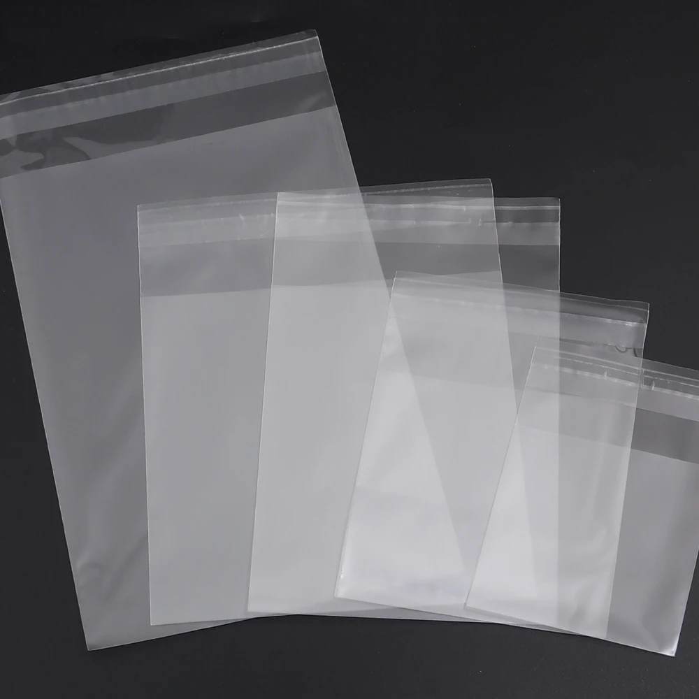 100pcs/lot Transparent Self Adhesive Seal Bags OPP Plastic Cellophane Bags Gifts Bag & Pouch Jewelry Packaging Cookie Candy Bags