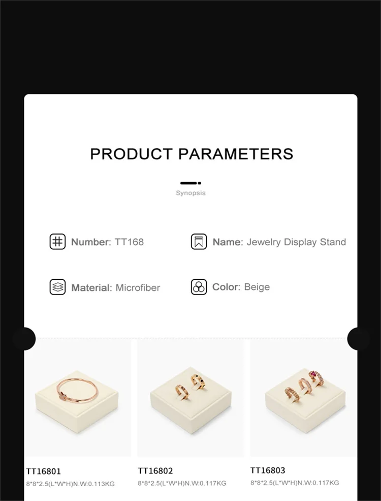 WoodTen Beige Jewelry Display Stand Microfiber Retail Jewelry Stand for Earring Necklace Watch Ring Counter Jewelry Display Prop