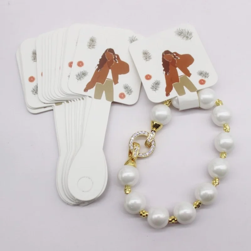 50pcs Jewelry Card Set, Paper Necklace/Hair Accessory Display Label Card, Jewelry Display Card
