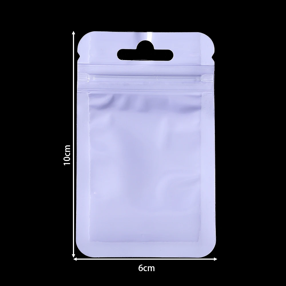 50pcs Resealable Plastic Bags Transparent Purple color Zip Lock Bags for DIY Anti-oxidation Jewelry Display Wrap Packaging Bag
