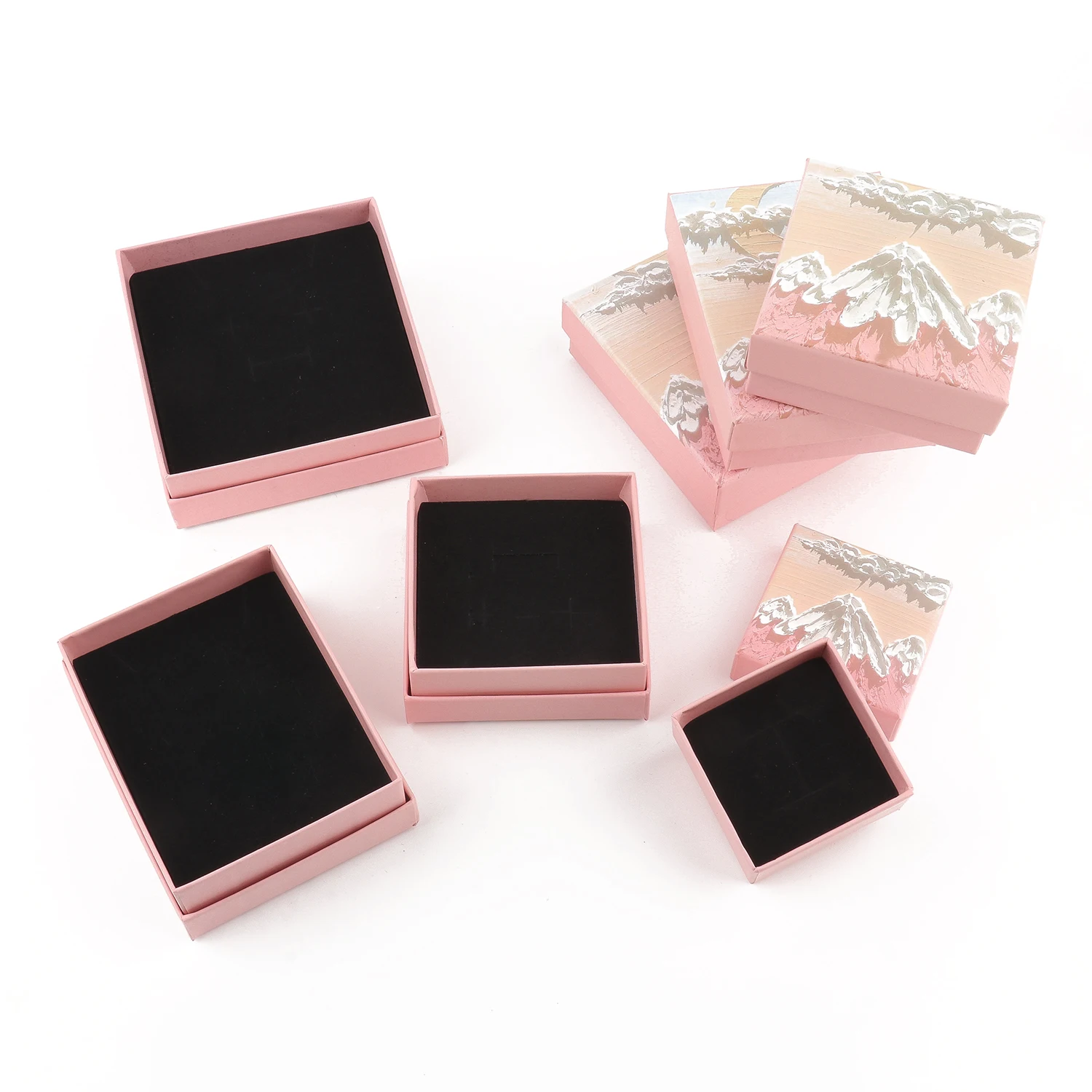 1PCS Pink Craft Paper Drawer DIY Jewelry Box Ring Earring Necklace Bracelet Gift Packaging Boxes for Wedding Birthday Party