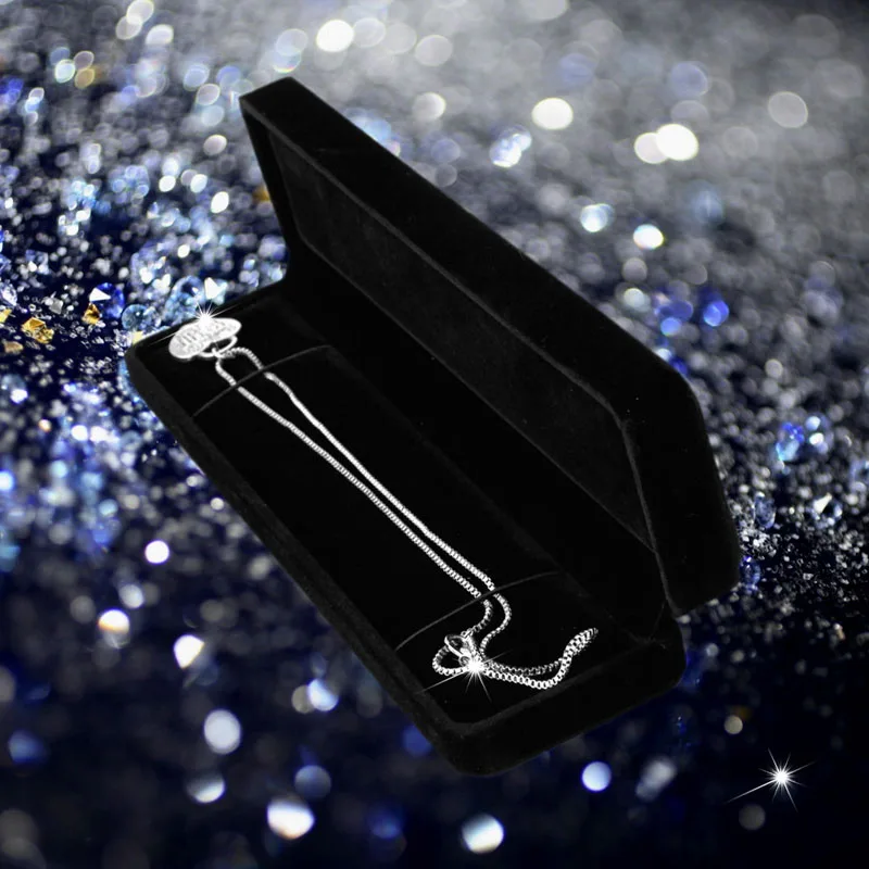 Black Jewelry Box Long Pearl Necklace Bracelet Box Engagement Wedding Gift Jewellery Storage Presentation Boxes