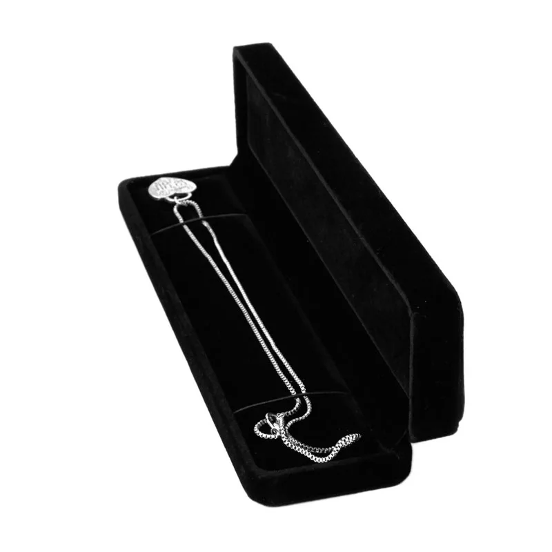 Black Jewelry Box Long Pearl Necklace Bracelet Box Engagement Wedding Gift Jewellery Storage Presentation Boxes