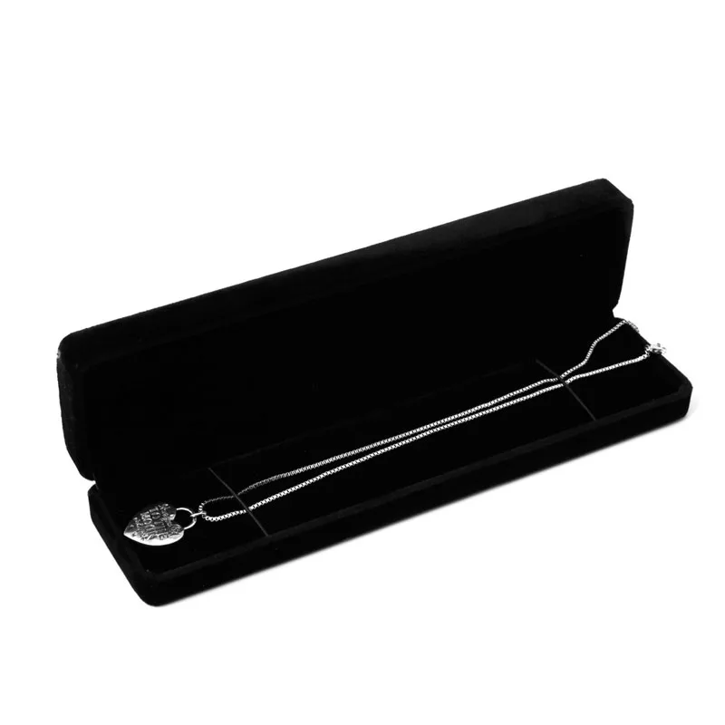 Black Jewelry Box Long Pearl Necklace Bracelet Box Engagement Wedding Gift Jewellery Storage Presentation Boxes