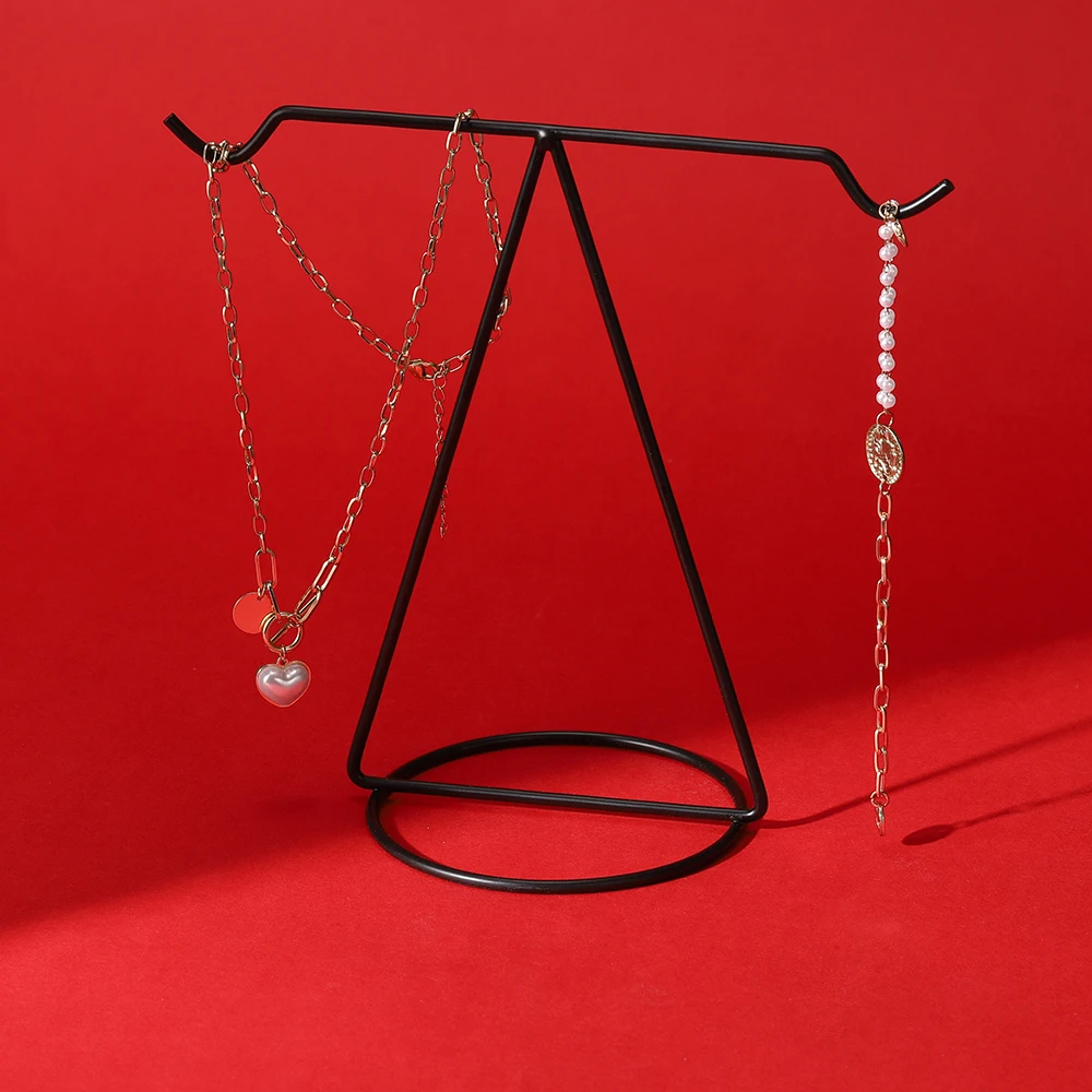Metal Gold T-shaped Earrings Ring Necklace Watch Jewelry Shelf Jewelry Stand Counter Pendant Jewelry Organizer Display Stand