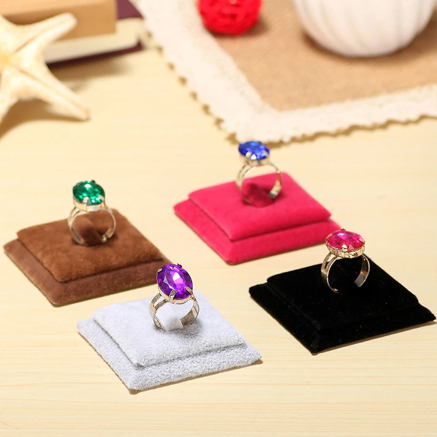 Velvet Ring Display Storage Rack, Jewelry Display Props Counter Showcase, Ring Holder, Single Ring Jewelry Stand