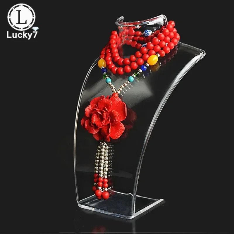 Portrait Acrylic Jewelry Display Stand Transparent Plastic Necklace Pendant Earring Showcase Prop for Model