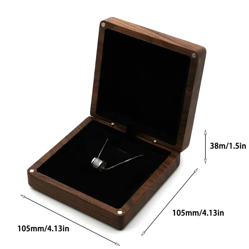 Wedding Necklace Box with Mirror Wood Jewelry Display Boxs Wedding Anniversary Gift for Her Luxurious Jewelry Box For Gifts
