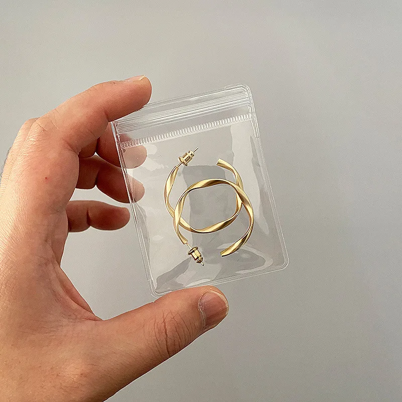 20Pcs Transparent PVC Jewelry Pouches Bags Anti-Oxidation Cute Storage Bag for Earrings Necklace Bracelet Display Packaging Bag