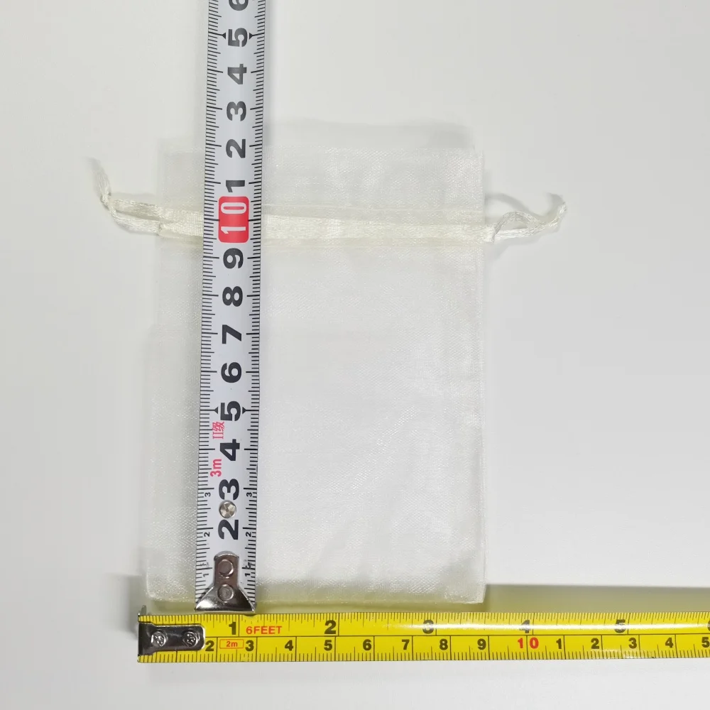 100pcs Beige Small & Large Organza Bags Favors Wedding Pouches Jewelry Packaging Bags Candy Gift Bag Party Decoration Supplies