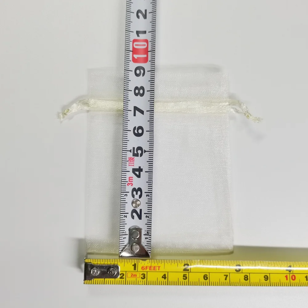 100pcs Beige Small & Large Organza Bags Favors Wedding Pouches Jewelry Packaging Bags Candy Gift Bag Party Decoration Supplies