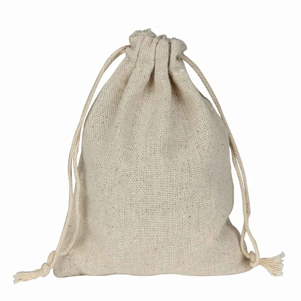 10Pcs/lot 8*10/9*12/10*14/13*17cm Jute Drawstring Pouch Burlap Bags Wedding Birthday Party Gift Bags Jewelry Supplies F2759