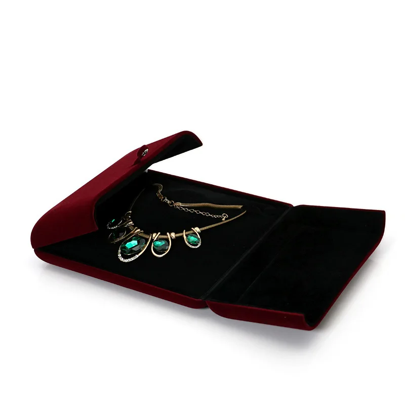 Luxury Velvet Jewellery Set Box with Buckle Earring Pendant Ring Pearl Necklace Jewelry Ornaments Storage Display Cases