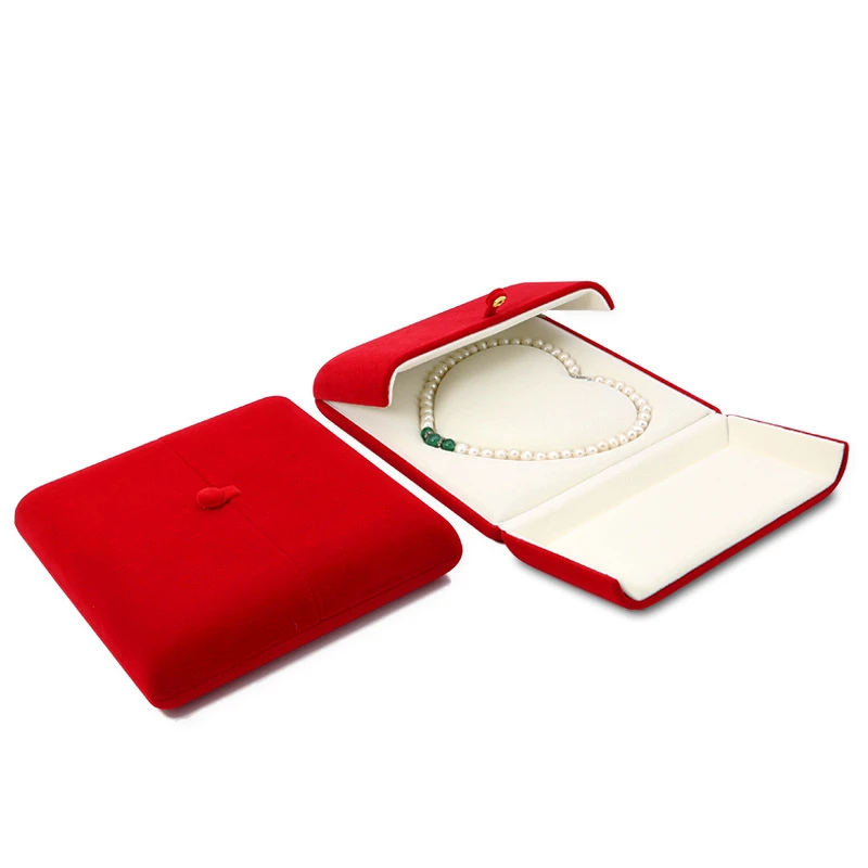 Luxury Velvet Jewellery Set Box with Buckle Earring Pendant Ring Pearl Necklace Jewelry Ornaments Storage Display Cases