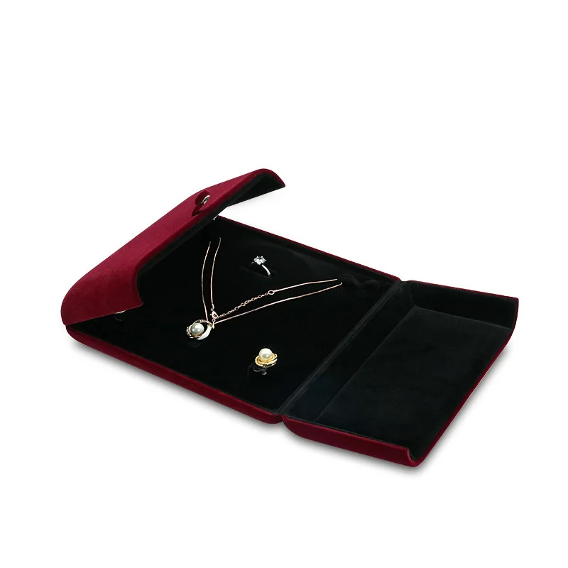Luxury Velvet Jewellery Set Box with Buckle Earring Pendant Ring Pearl Necklace Jewelry Ornaments Storage Display Cases