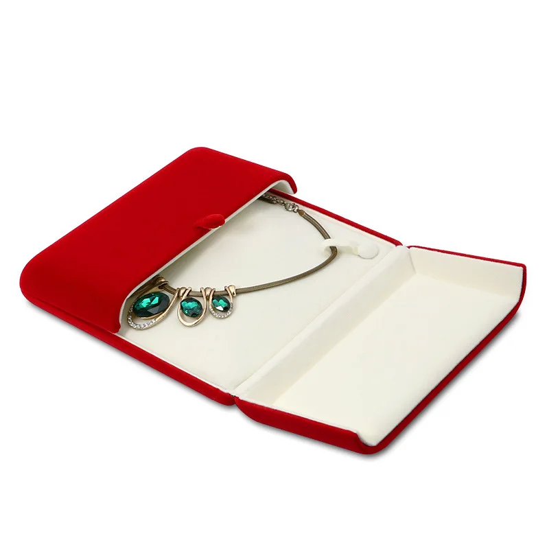 Luxury Velvet Jewellery Set Box with Buckle Earring Pendant Ring Pearl Necklace Jewelry Ornaments Storage Display Cases
