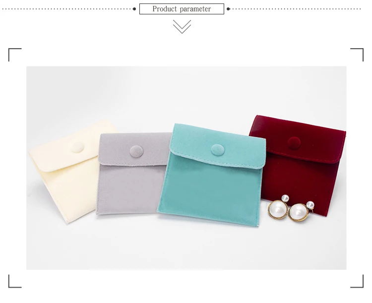 Luxury Velvet Gift Jewelry Pouch for Ring Necklace Earring Bracelet Packaging Wholesale Envelope Storage Bag with Snap Organizer