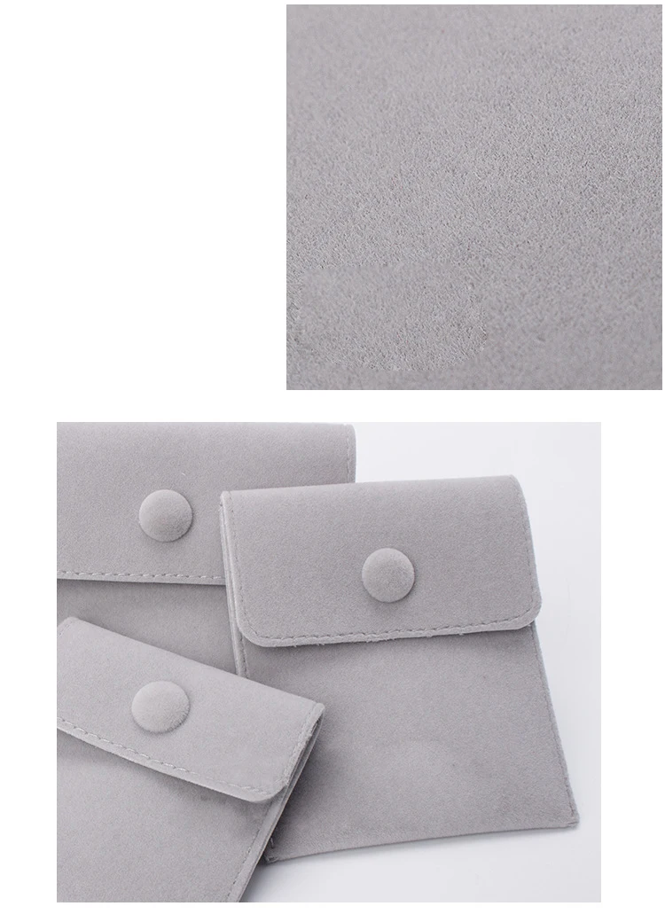 Luxury Velvet Gift Jewelry Pouch for Ring Necklace Earring Bracelet Packaging Wholesale Envelope Storage Bag with Snap Organizer