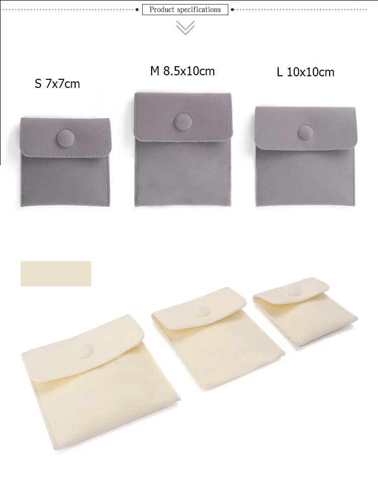 Luxury Velvet Gift Jewelry Pouch for Ring Necklace Earring Bracelet Packaging Wholesale Envelope Storage Bag with Snap Organizer