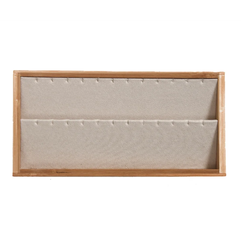 Organizer Jewelry Storage Bamboo Velvet Set Jewelry Display Tray Ring Box Earrings Necklaces Bracelets Pendants Display