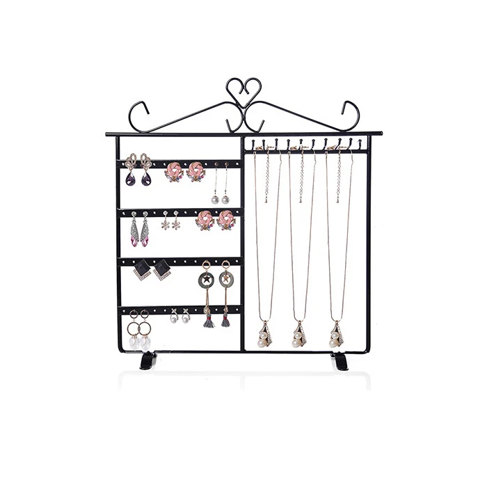 Metal Earring Organizer Household Wall Hanging Necklace Rack Ear Clip Jewelry Display Rack Ear Stud Bracelet Holder