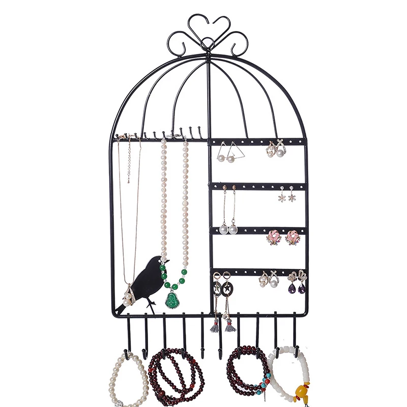 Metal Earring Organizer Household Wall Hanging Necklace Rack Ear Clip Jewelry Display Rack Ear Stud Bracelet Holder