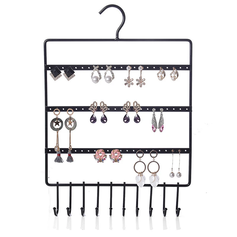 Metal Earring Organizer Household Wall Hanging Necklace Rack Ear Clip Jewelry Display Rack Ear Stud Bracelet Holder