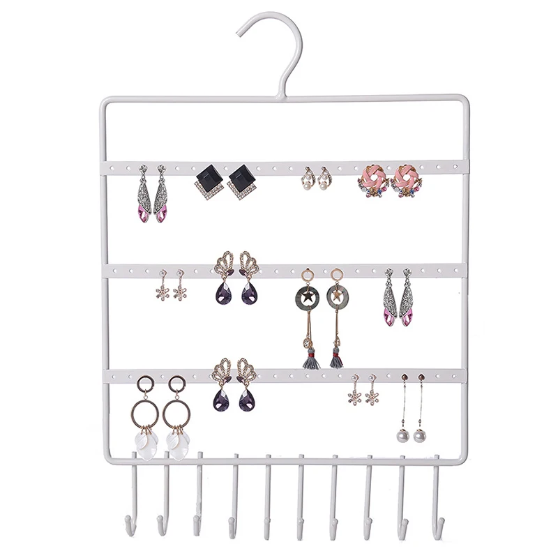 Metal Earring Organizer Household Wall Hanging Necklace Rack Ear Clip Jewelry Display Rack Ear Stud Bracelet Holder