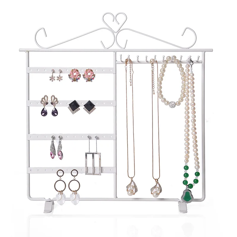 Metal Earring Organizer Household Wall Hanging Necklace Rack Ear Clip Jewelry Display Rack Ear Stud Bracelet Holder