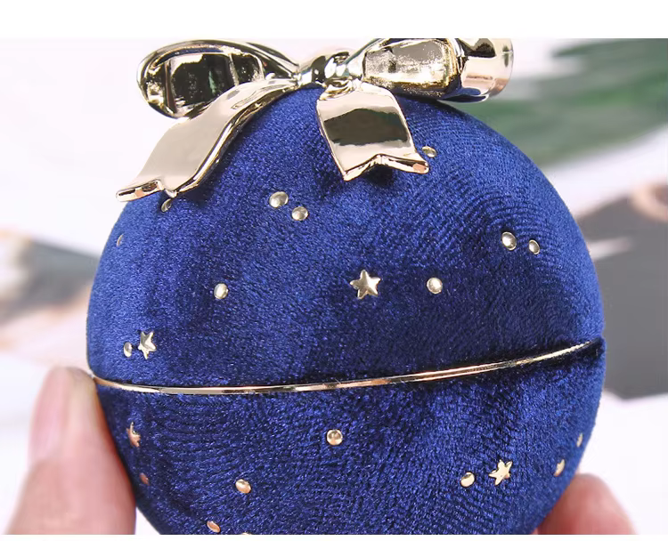Latest Product Round Jewelry Box Creative Velvet Bow Ring Box Jewelry Boxes Jewelry Packaging for Ring Earring Pendant Organizer