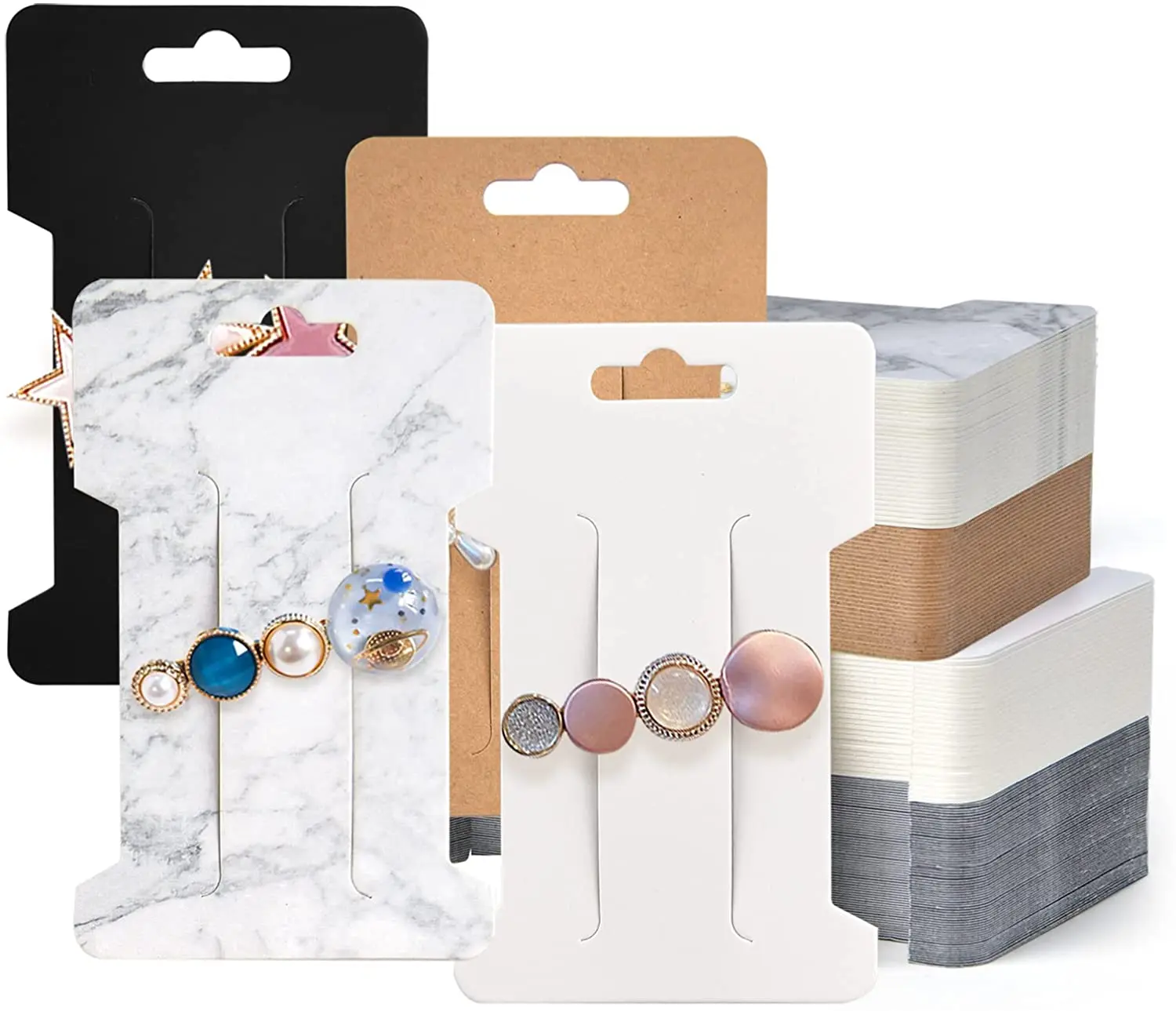 30-50pcs Multi-style Paper Card Hair Accessories Dispaly Card DIY Handmade Hair Clip Hairband Jewelry Packaging Price Tag Card